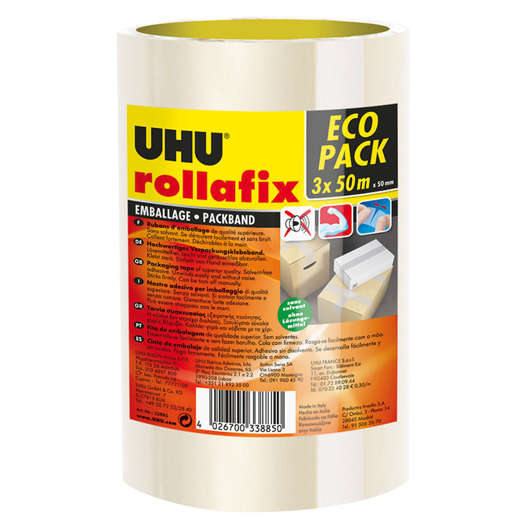 Rollafix Fita Embalagem Eco Pack - (3x)50m x 50mm - UHU