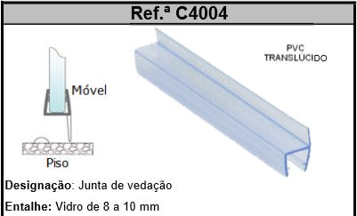 Perfil Vedação Translúcido - C4004