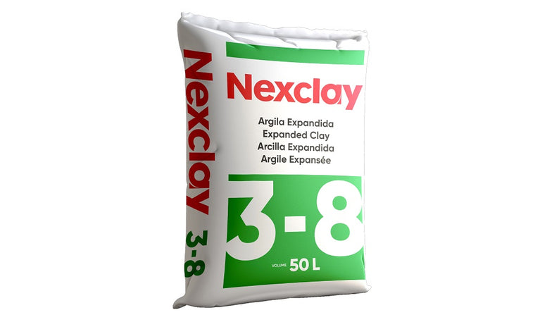 Argila expandida 3-8 Nexclay (8 a 12,5mm) - saco 50 Litros