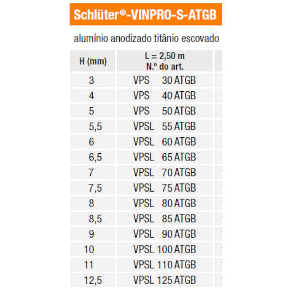 Perfil Transição / Desnível Schluter Reno TK/MTK (Copy)